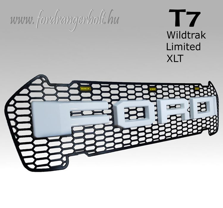 Raptor design hűtőrács T7  /fényes fehér ford felirattal/